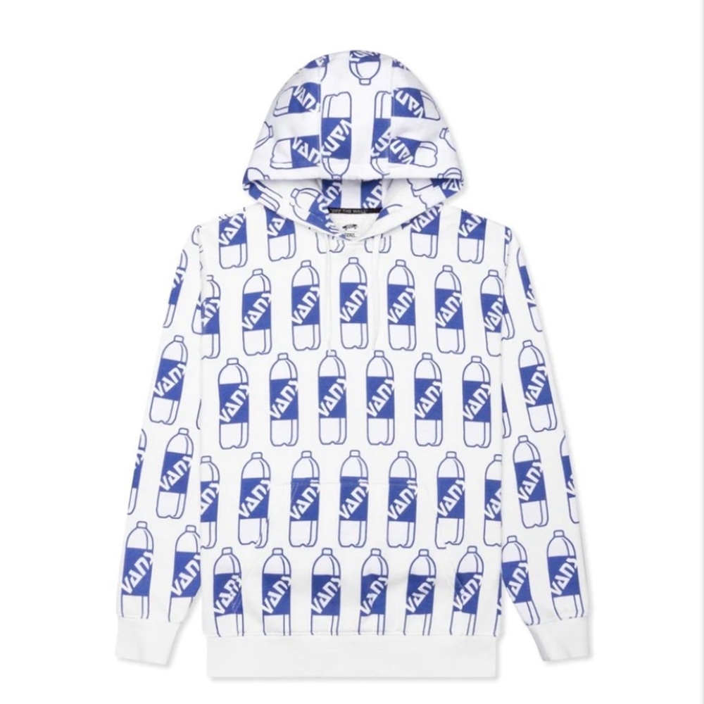 VANS X FERGUS CORNER STORE ALL OVER PRINT FLEECE - WHITE/BLUE men’s sz L… - Picture 3 of 7